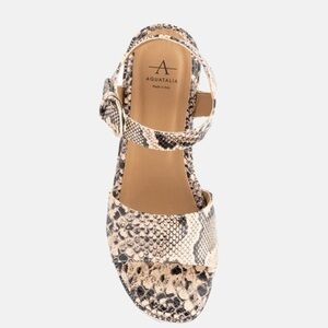 Aquatalia Dinah Water Repellent Ankle Strap Platform Wedge Sandal